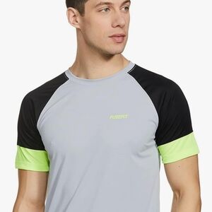 Fusefit Sports Grey with Lime Green Trim T-shirt - Size S